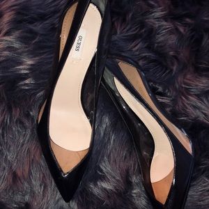 GUESS Japeen Transparent Pointed Toe Heels